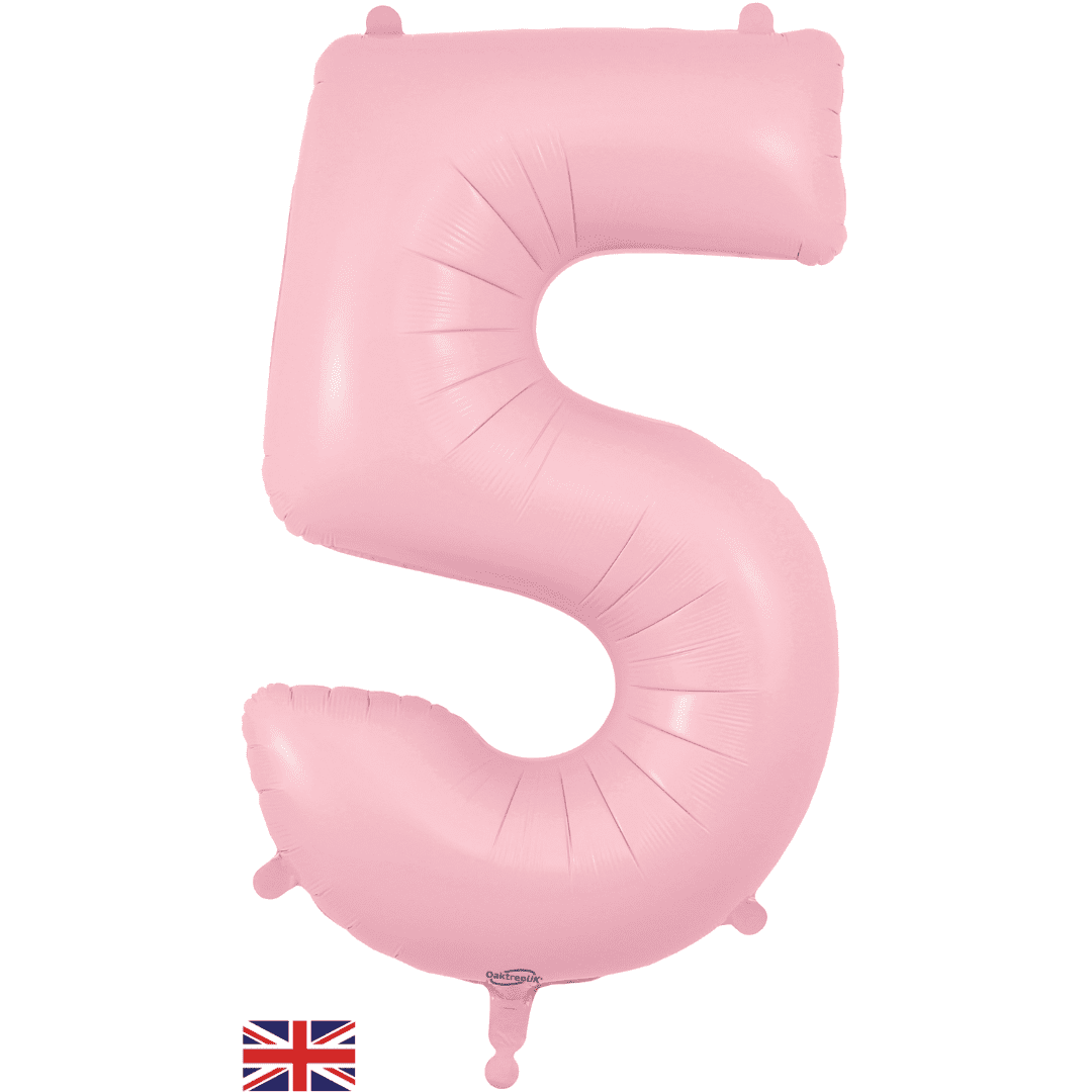 Oaktree 34 inch Number 5 Matte Pink Balloons_604254