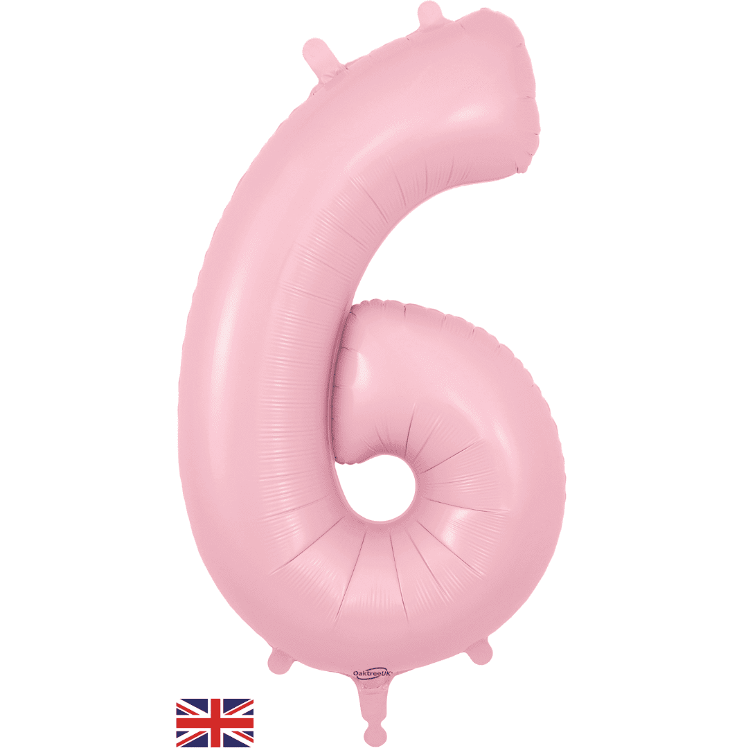 Oaktree 34 inch Number 6 Matte Pink Balloons_604261