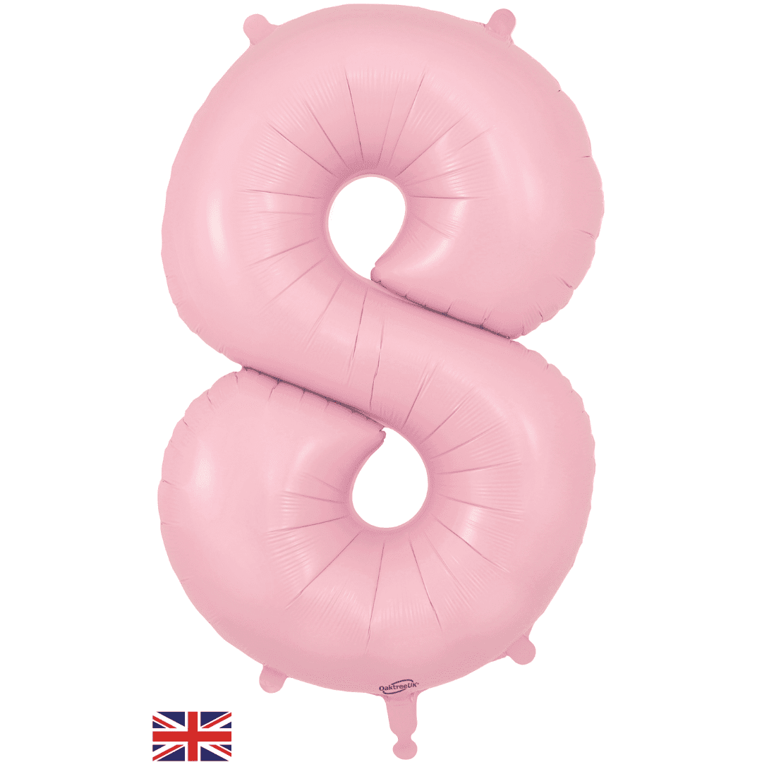 Oaktree 34 inch Number 8 Matte Pink Balloons_604285
