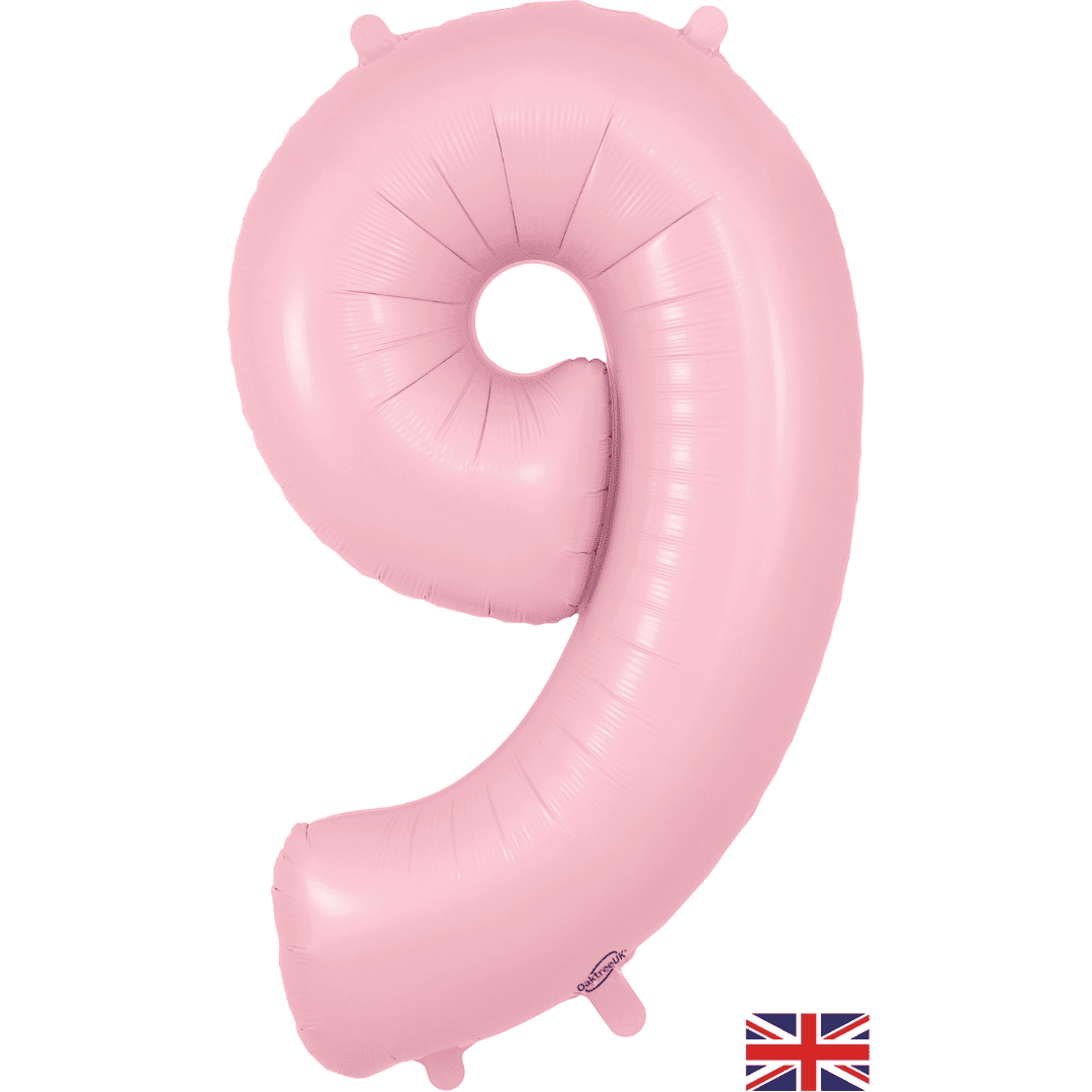 Oaktree 34 inch Number 9 Matte Pink Balloons_604292