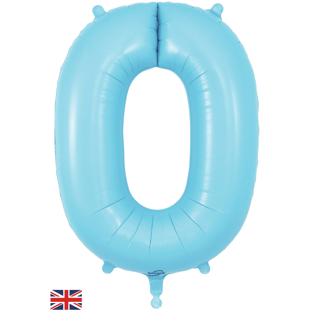 Oaktree 34 inch Number 0 Matte Blue Balloons_604308