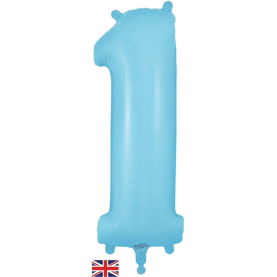 Oaktree 34 inch Number 1 Matte Blue Balloons_604315