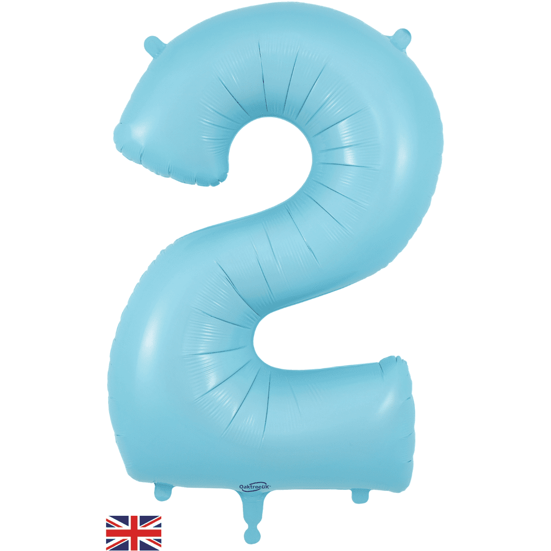 Oaktree 34 inch Number 2 Matte Blue Balloons_604322