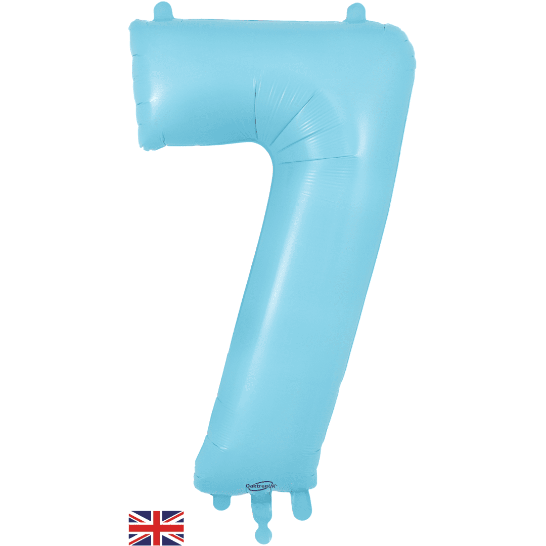 Oaktree 34 inch Number 7 Matte Blue Balloons_604377