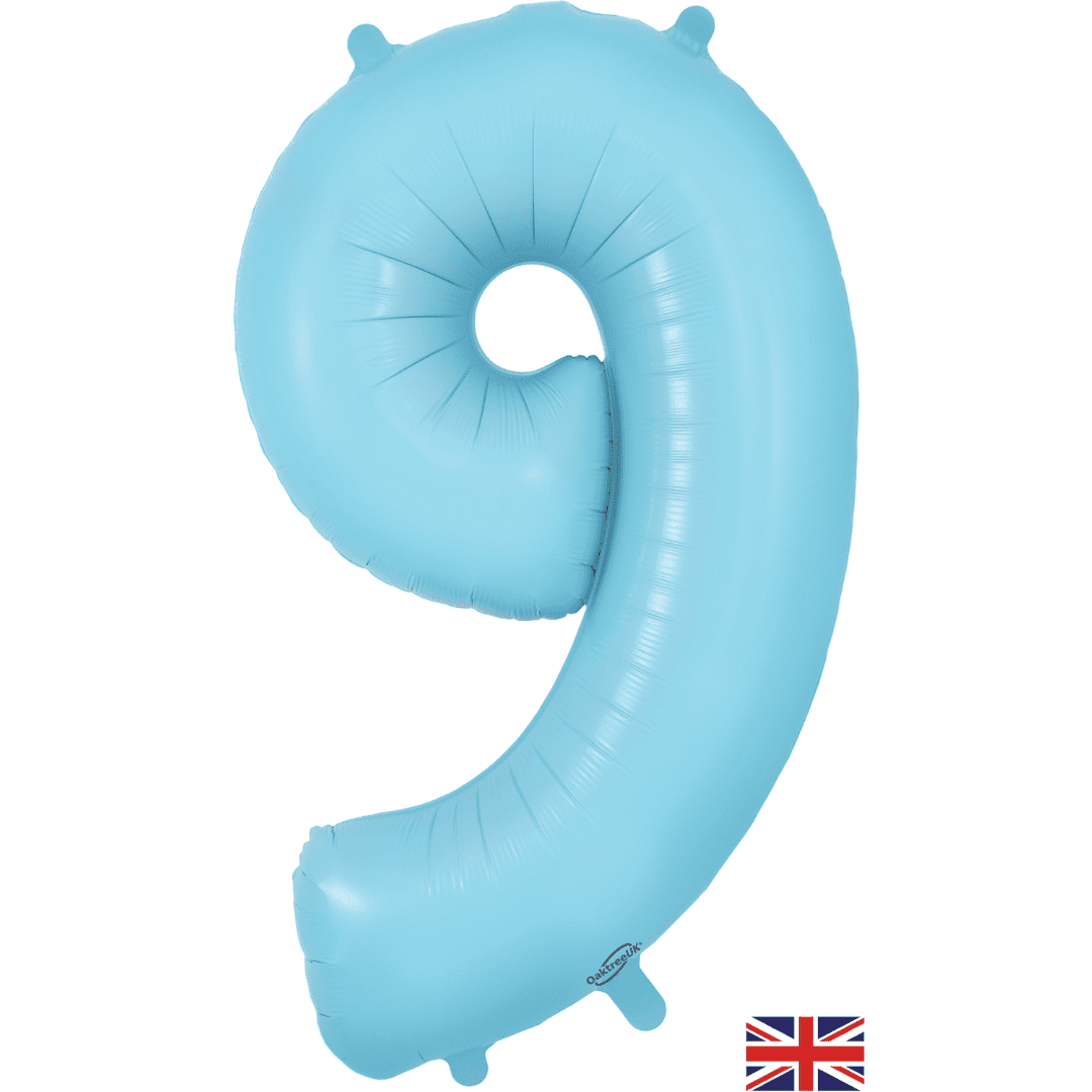 Oaktree 34 inch Number 9 Matte Blue Balloons_604391