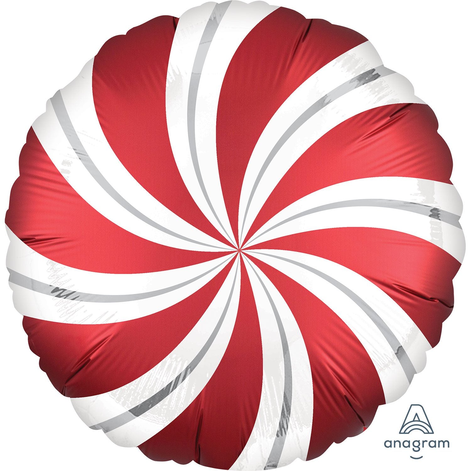 Satin Infused Sangria Candy Swirls Standard Foil Balloons Red White