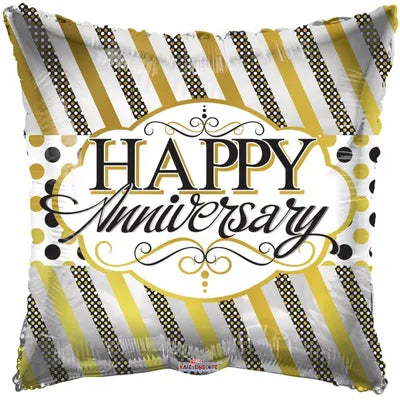 APAC 18 inch Happy Anniversary Line and Dots Foil Balloon.webp