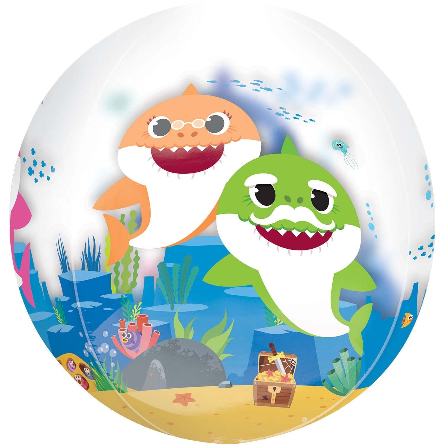 Amscan 16 inch Orbz Baby Shark Clear Foil Balloon_75981-4111501_1-1-3-1500