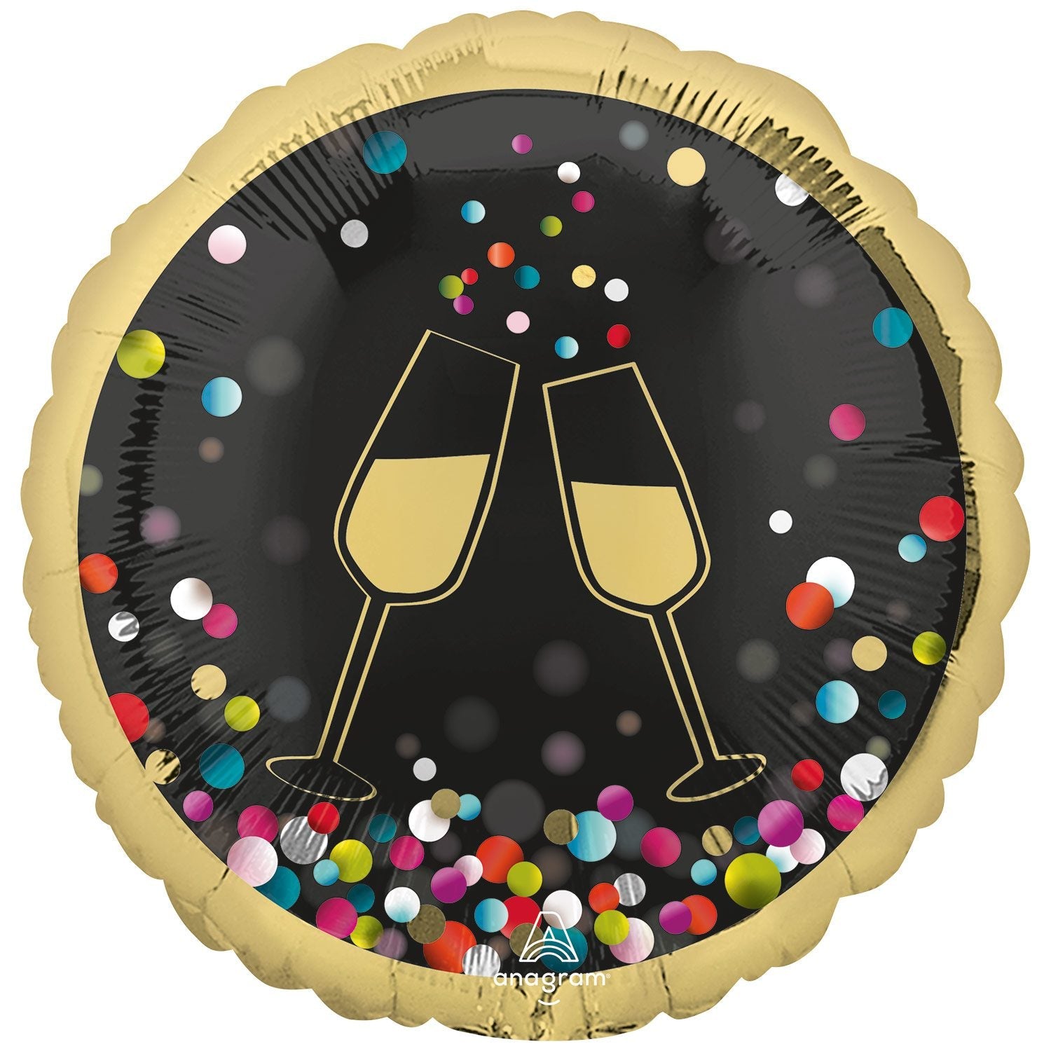 Amscan 17 inch Colourful Confetti Cheers New Year Foil Balloon_4378301