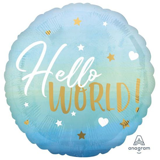 Amscan 18 inch Blue Hello World Foil Balloon_3973001-blue-hello-world-foiljpg.image.550x550