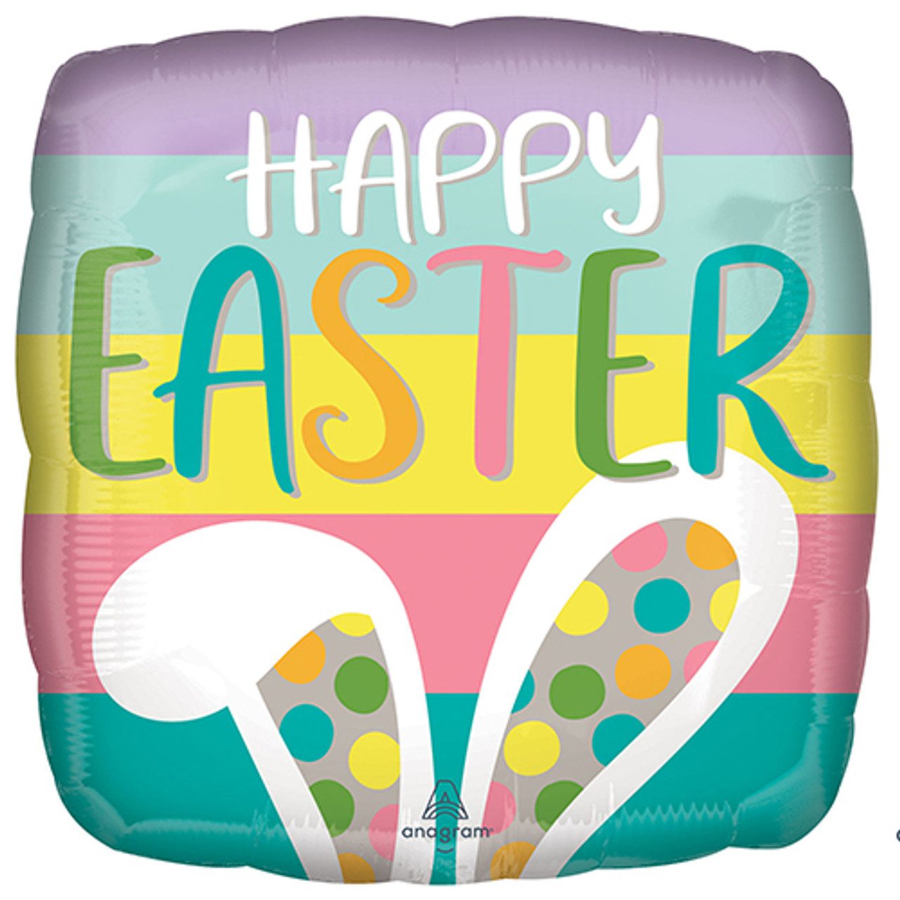 Amscan 18 inch Happy Easter Bunny Ears Square Striped Foil Balloon_4234701-500__18774