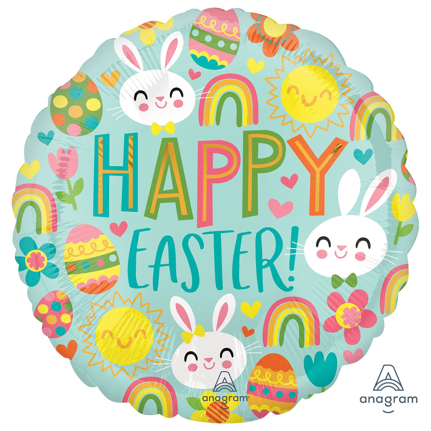 Amscan 18 inch Happy Easter Icons Pale Blue Foil Balloon_4234901