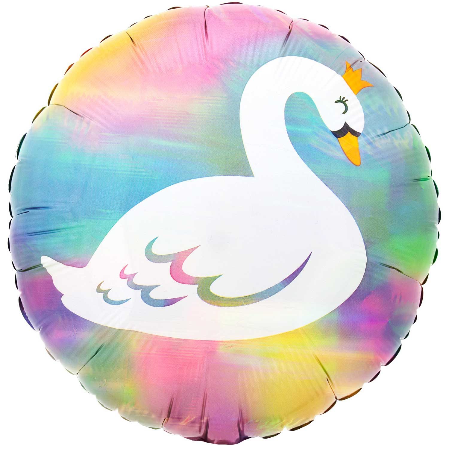 Amscan 18 inch Pastel Swan Holographic Iridescent Foil Balloon_63003-4121201-1-3-1500+