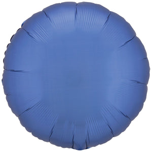 Anagram 18 inch Silk Lustre Azure Blue Circle Foil Balloon
