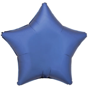Anagram 18 inch Silk Lustre Azure Blue Star Foil Balloon