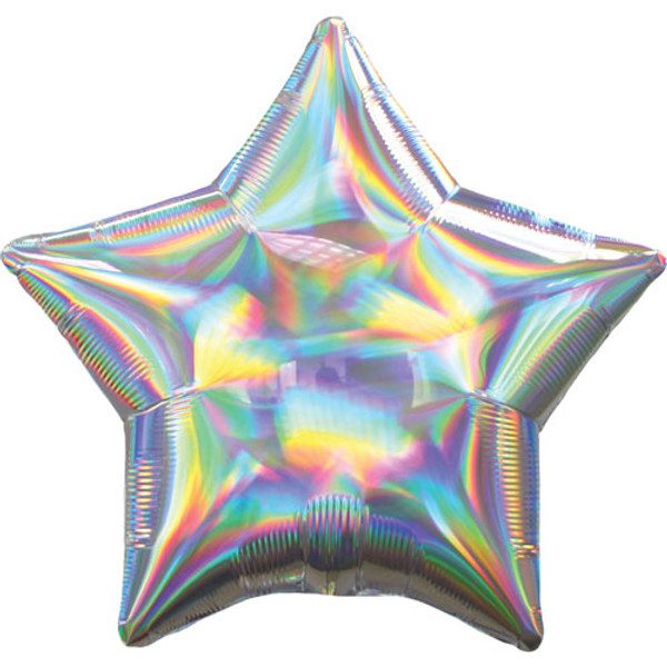 Amscan 18 inch Silver Iridescent Star Foil Balloon_3927002-500__04048
