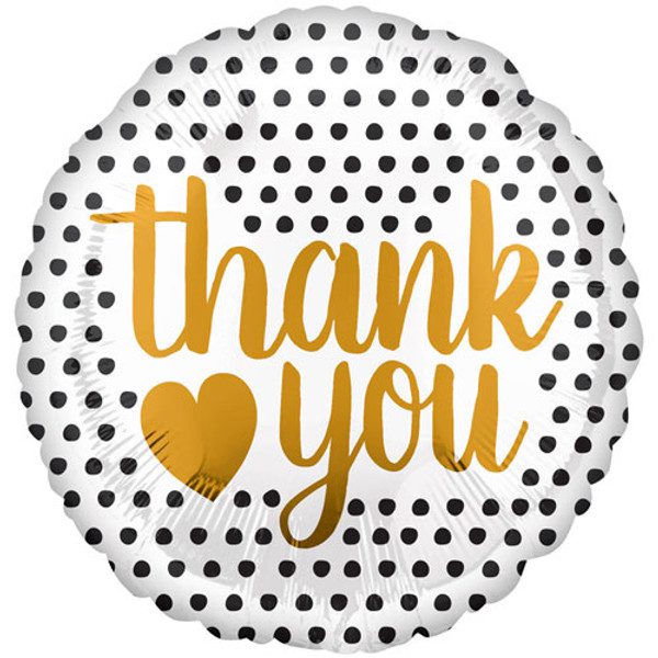 Amscan 18 inch Thank You Black Modern Dots Foil Balloon_3564901-500__51940