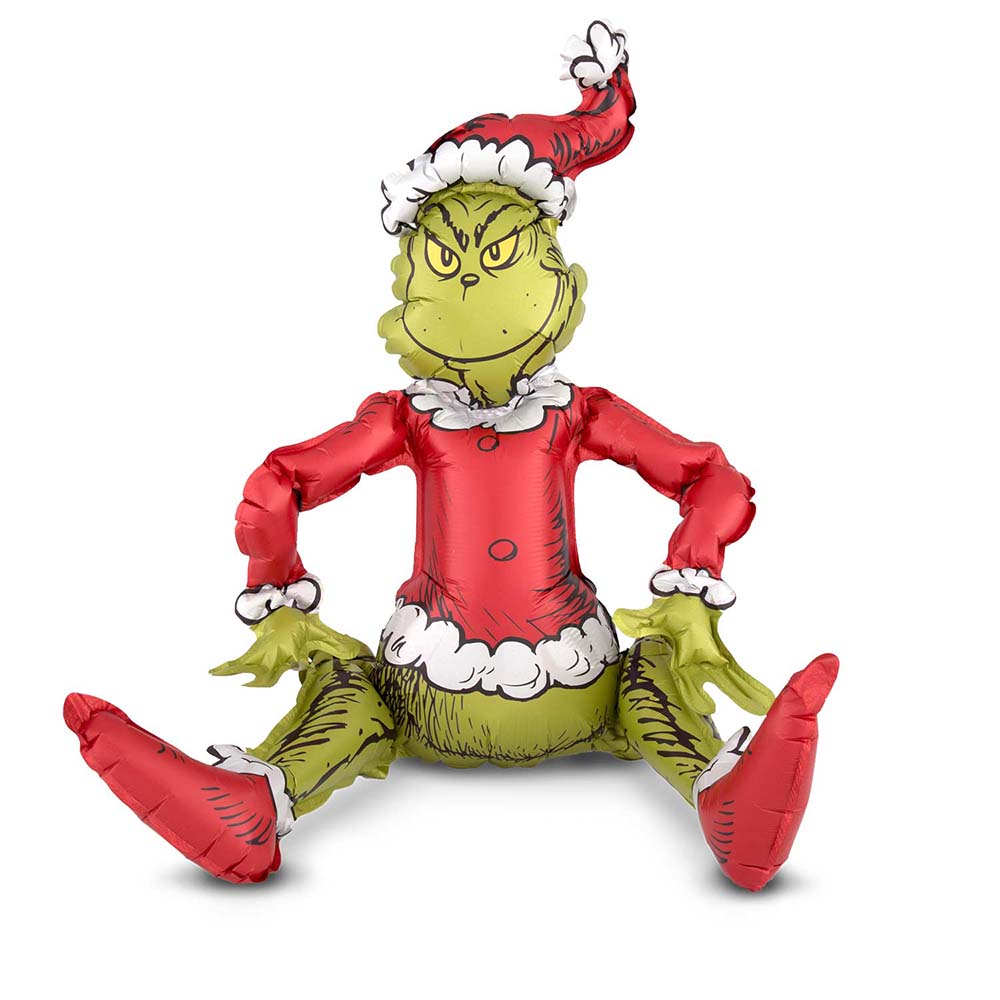 Amscan 19 inch Sitting Santa Grinch Foil Multi Balloon_3843601