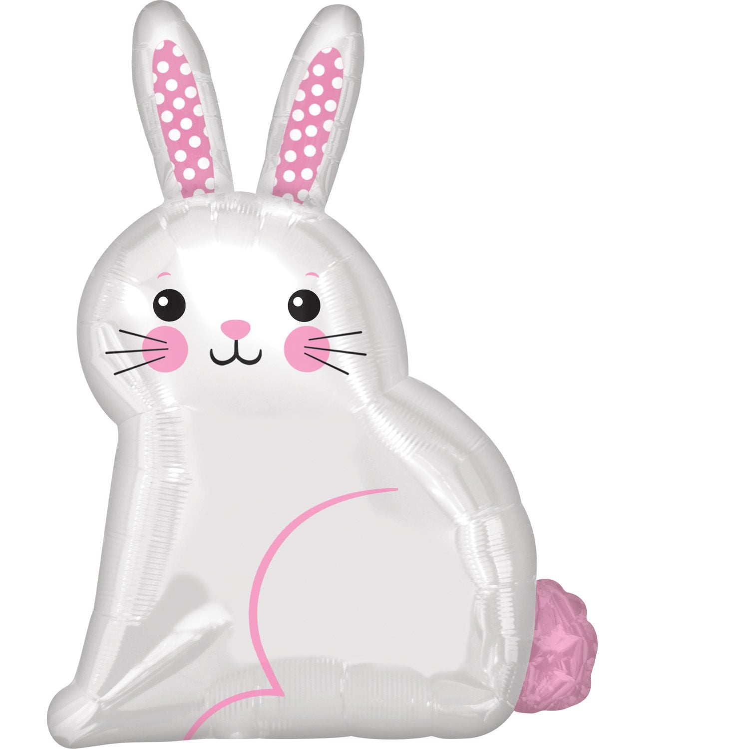 Amscan 22 inch White Satin Bunny Junior Shape Foil Balloon_4052901