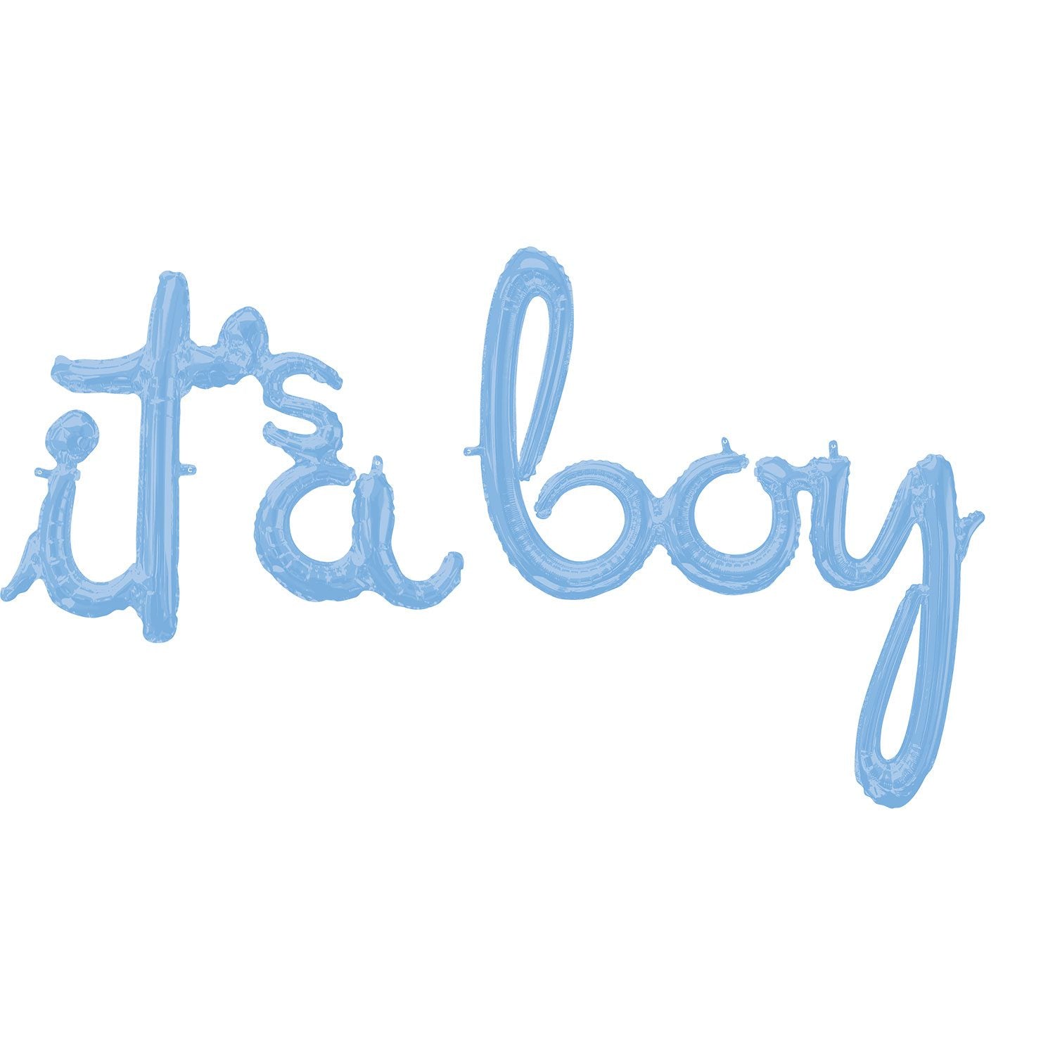 Amscan 30 inch Its A Boy Pastel Blue Script Phrase Foil Balloons (Air-filled)_61016-3916911-1-3-1500+