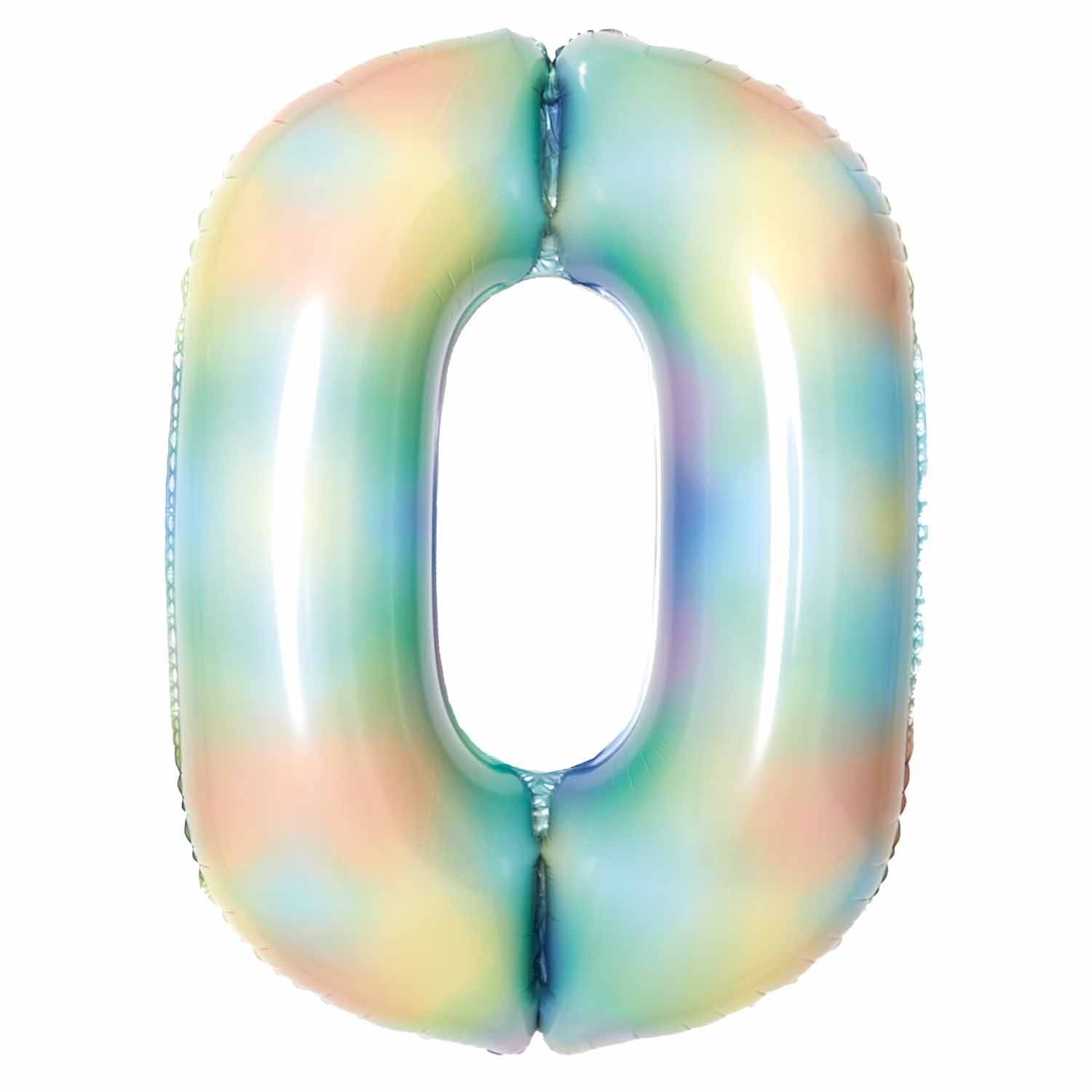 Amscan 34 inch Pastel Rainbow Foil Number 0 72574-9913133-1-3-1500+