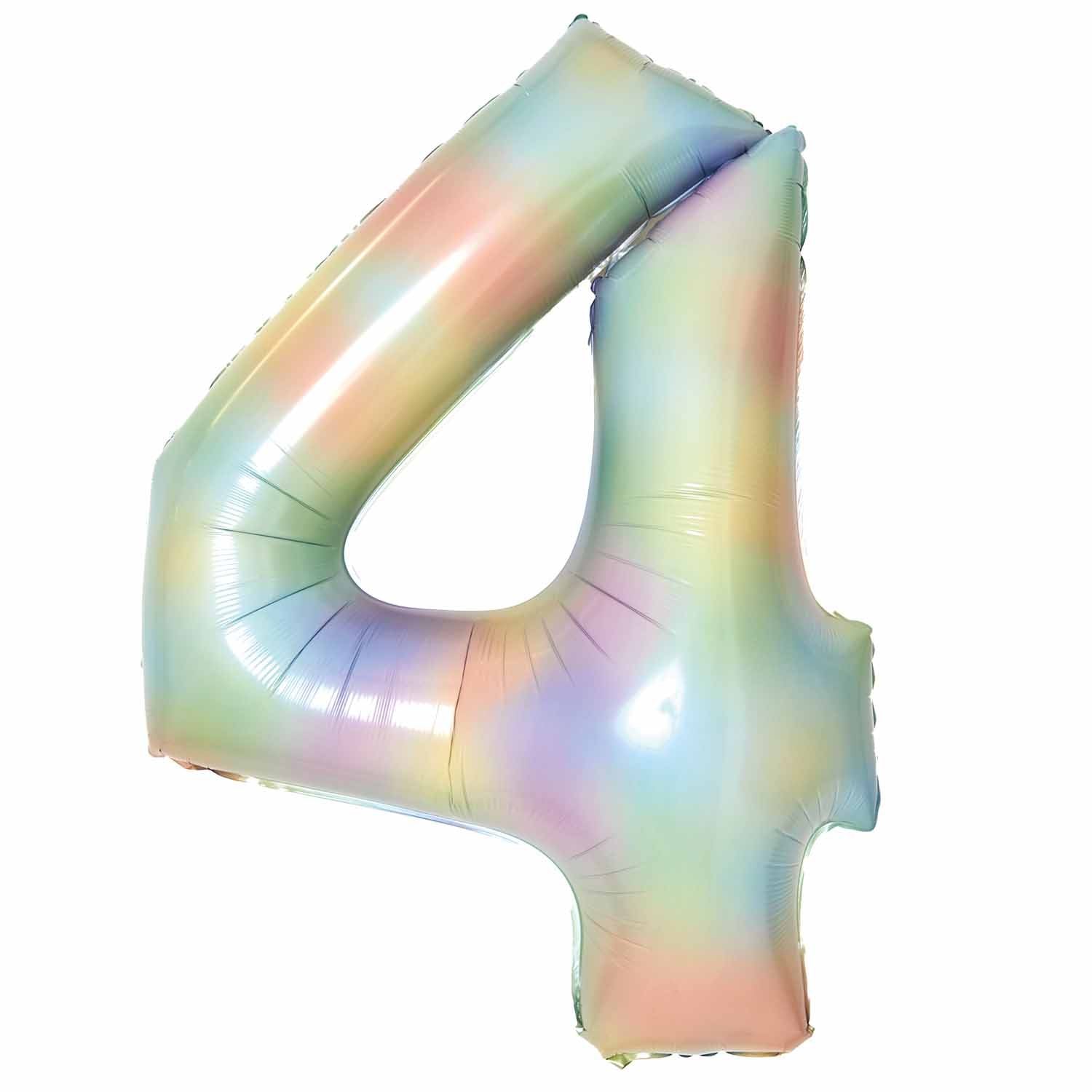 Amscan 34 inch Pastel Rainbow Foil Number 4 72581-9913137-1-3-1500+