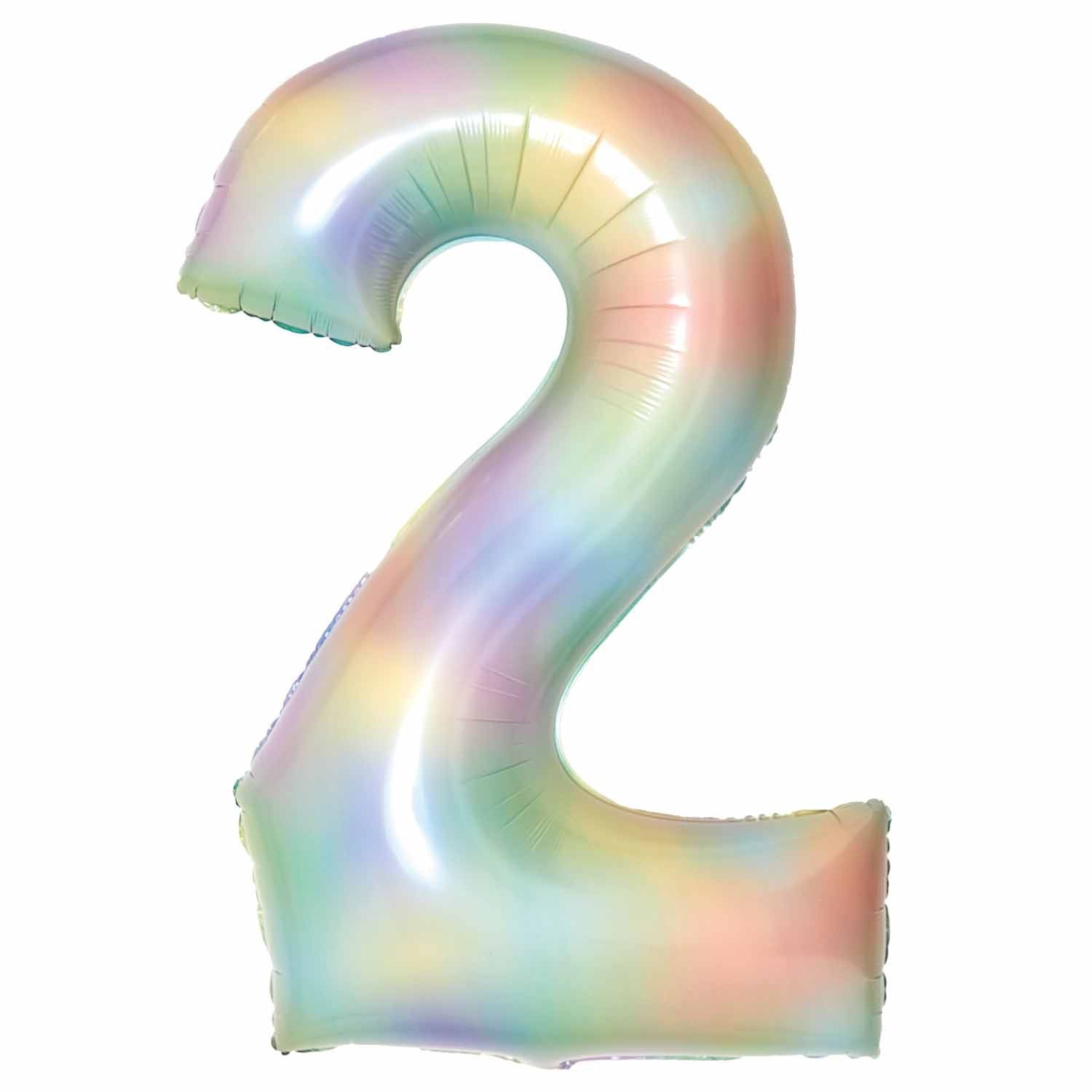 Amscan 34 inch Pastel RainbowFoil Number 2 72575-9913135-1-3-1500+
