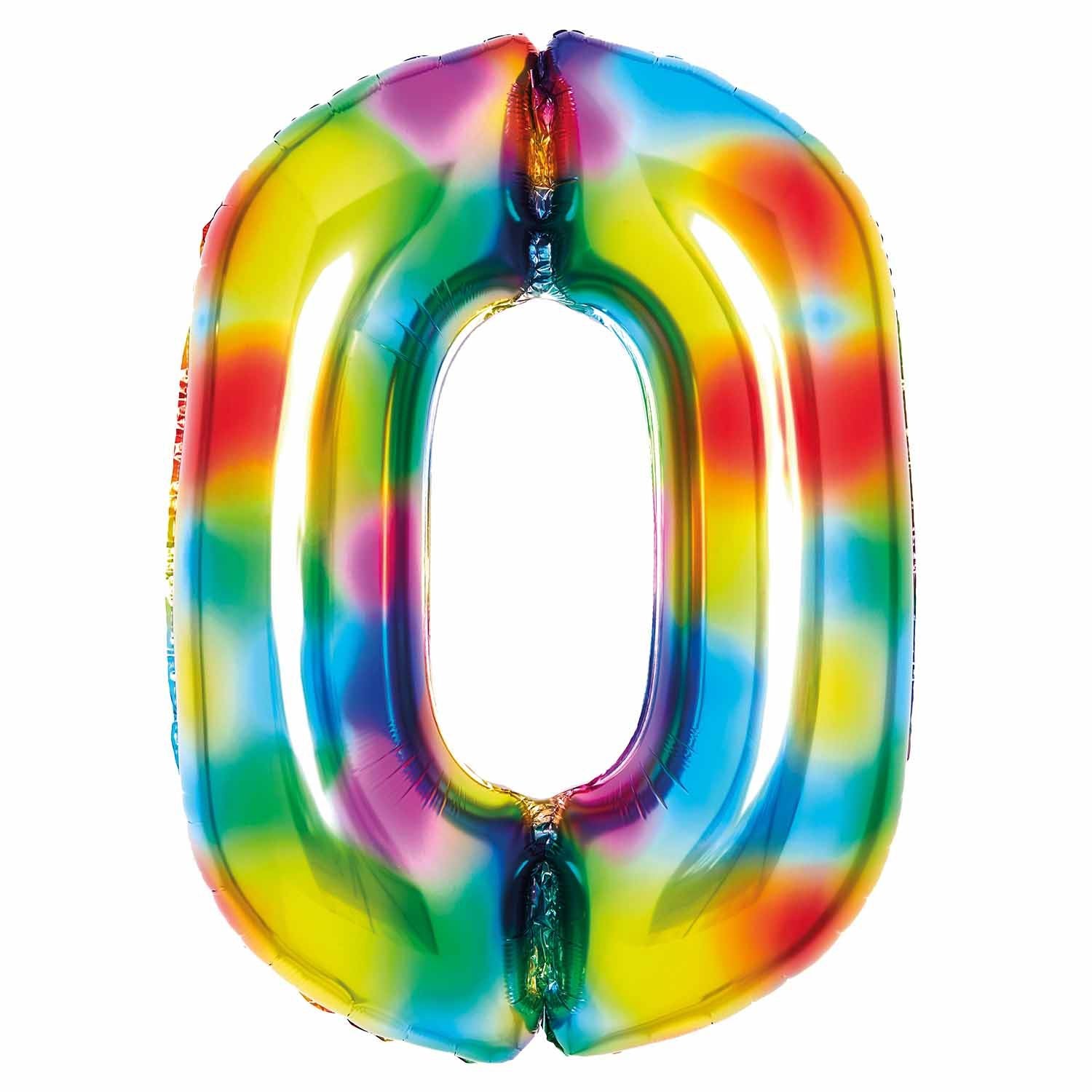 Amscan 34 inch Rainbow Foil Number 0 72585-9913123-1-3-1500+