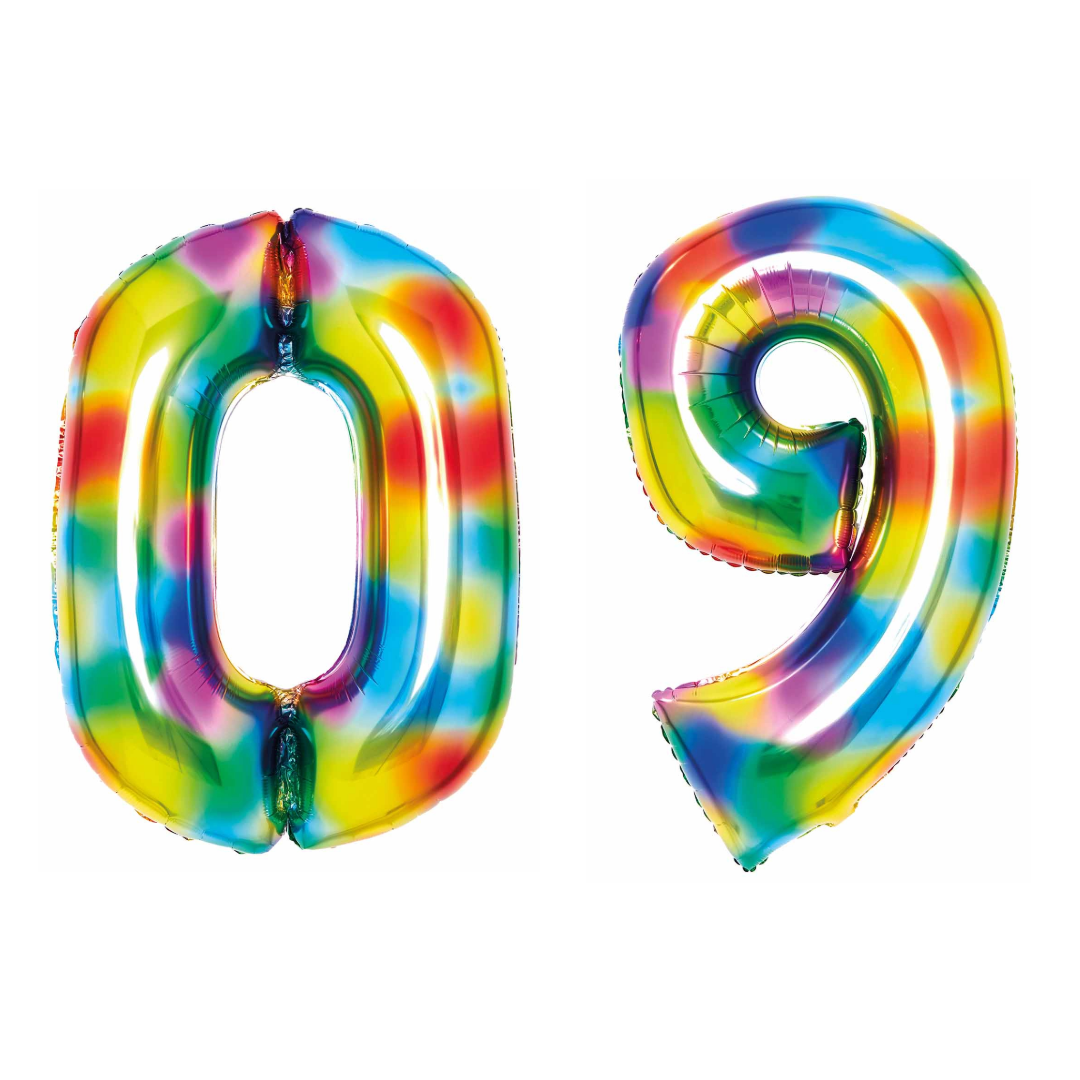Amscan 34 inch Rainbow Foil Number 0-9