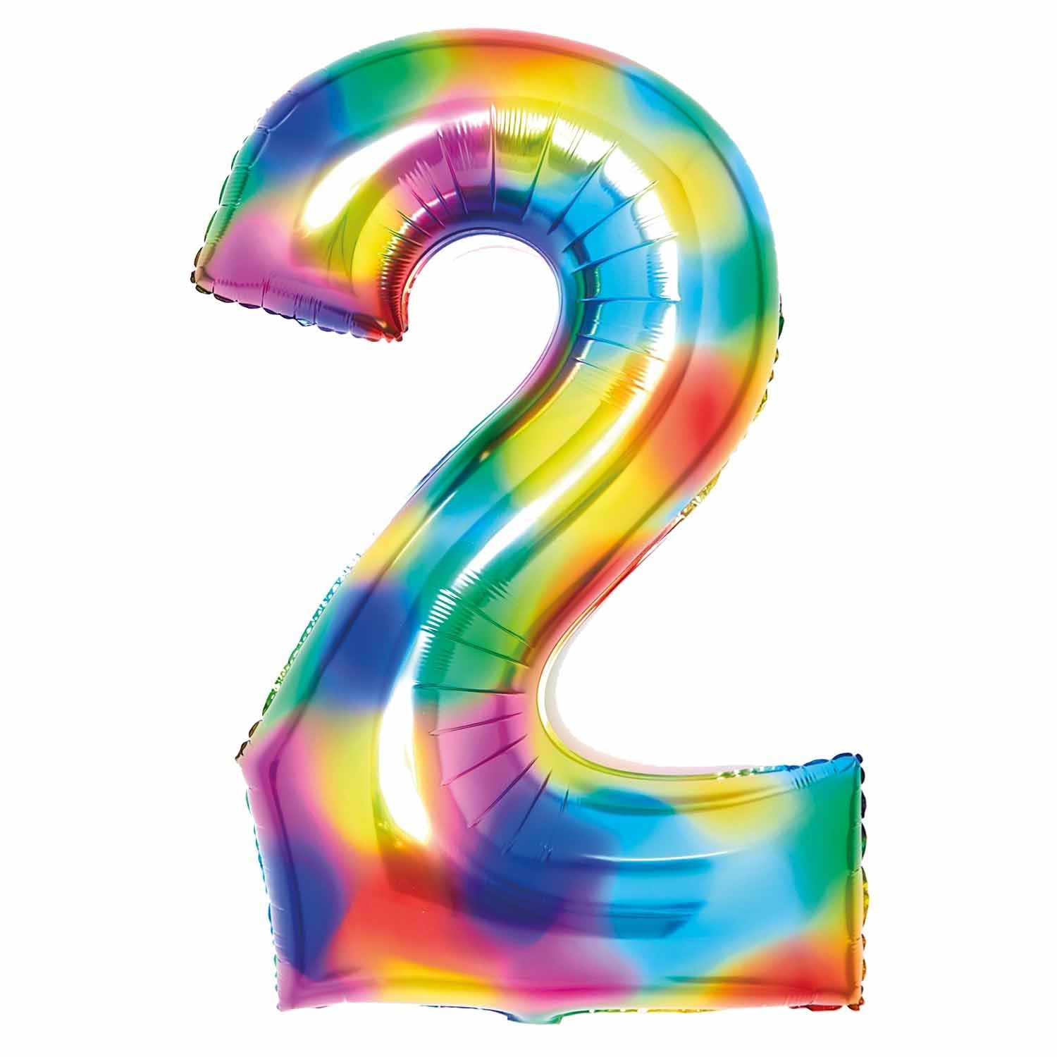 Amscan 34 inch Rainbow Foil Number 2 72590-9913125-1-3-1500+
