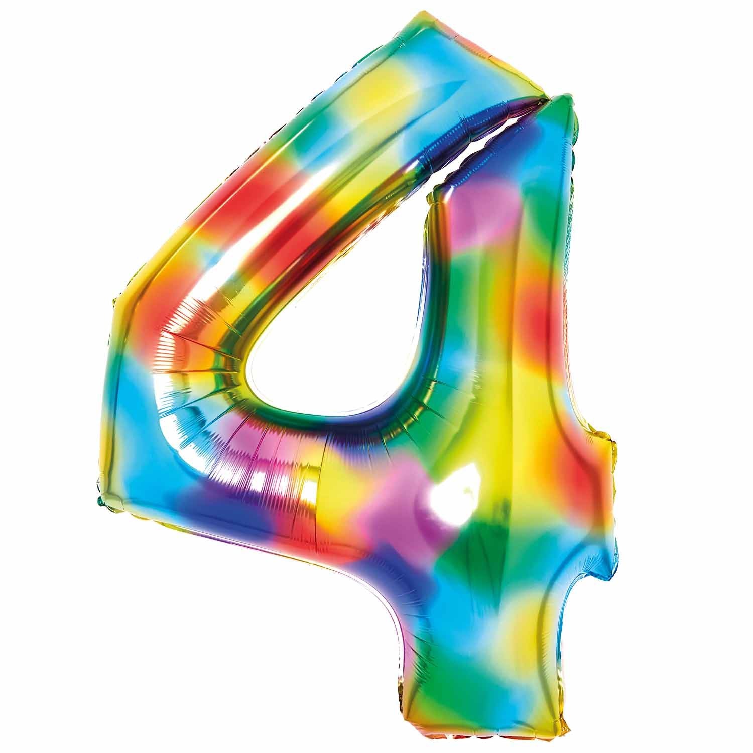Amscan 34 inch Rainbow Foil Number 4 72589-9913127-1-3-1500+