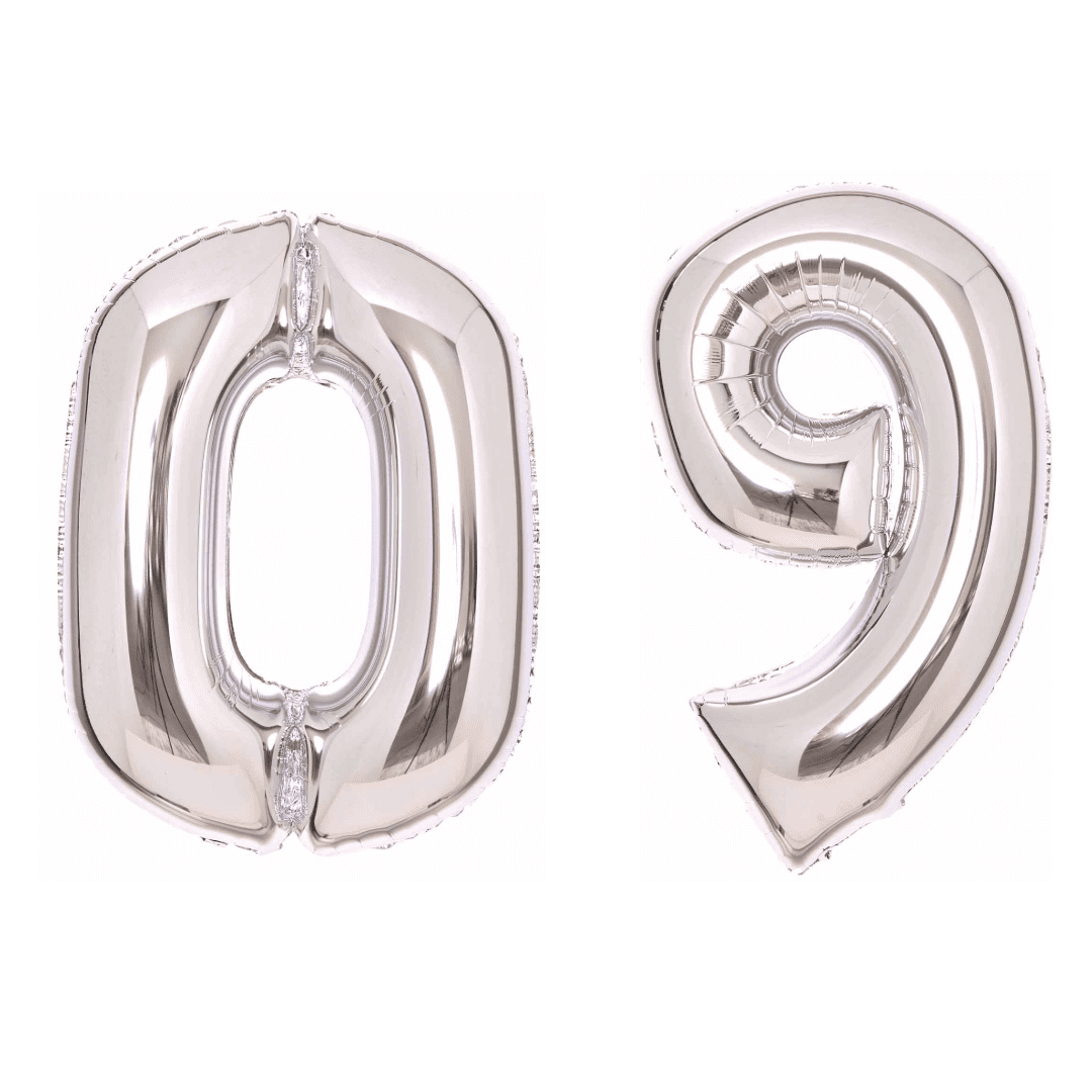 Amscan 34 inch Silver Foil Number 0-9