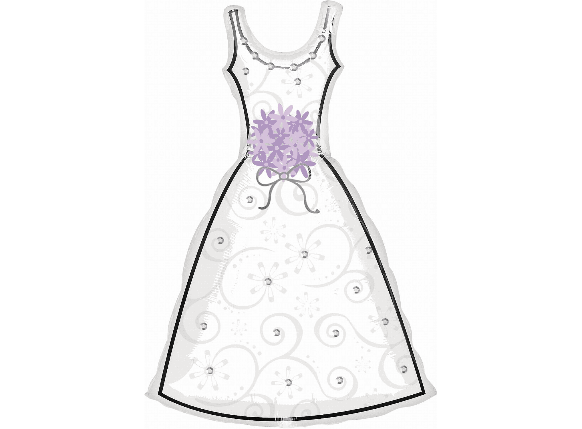 Amscan 36 inch Wedding Dress Supershape Foil Balloon_A218042