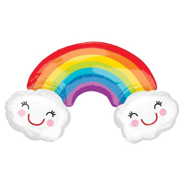 Amscan 37 inch Rainbow & Clouds Supershape Foil Balloon_3381501-opt-500__58558