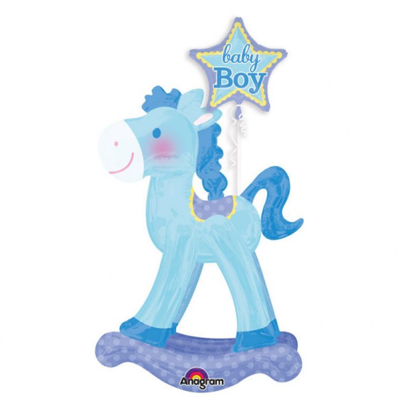 Amscan 50 inch Blue Rocking Horse Airwalker Foil Balloon_balon-folie-figurina-airwalker-calut-baby-boy-58-x-127-cm-amscan-30711