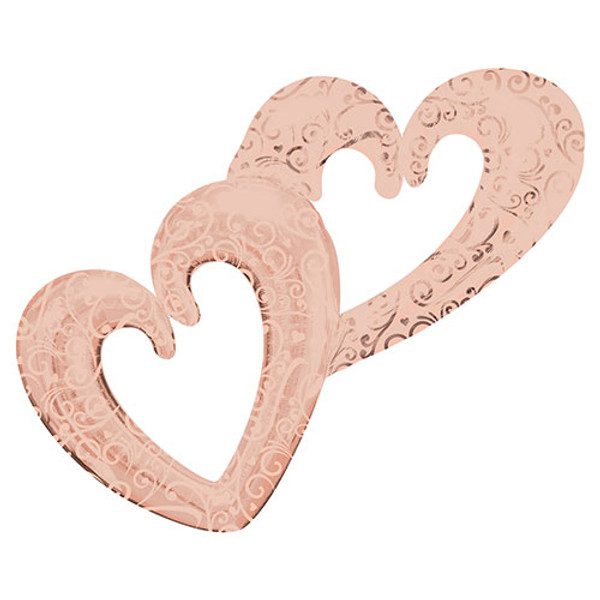 Amscan 53 inch Rose Gold Interlocking Hearts Foil Balloon_4111801-500__21259