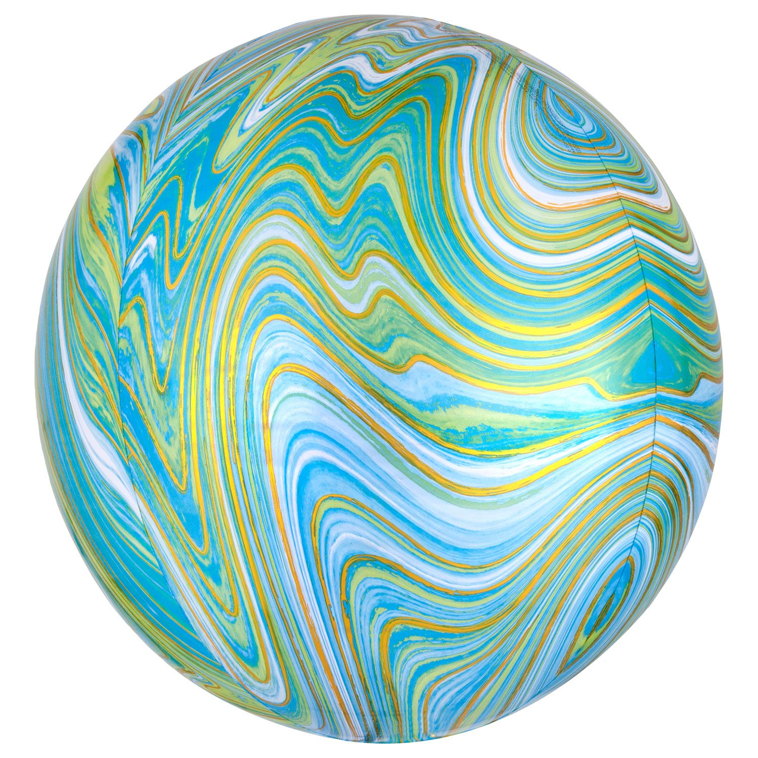 Amscan Anagram 16 inch Blue Green Marblez Orbz Foil Balloon 4139301