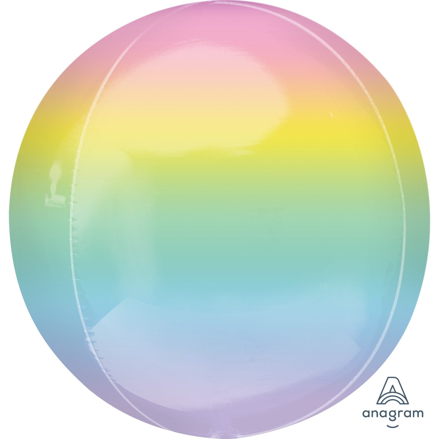 Amscan Anagram 16 inch Ombre Pastel Rainbow Orbz Foil Balloon 4055401