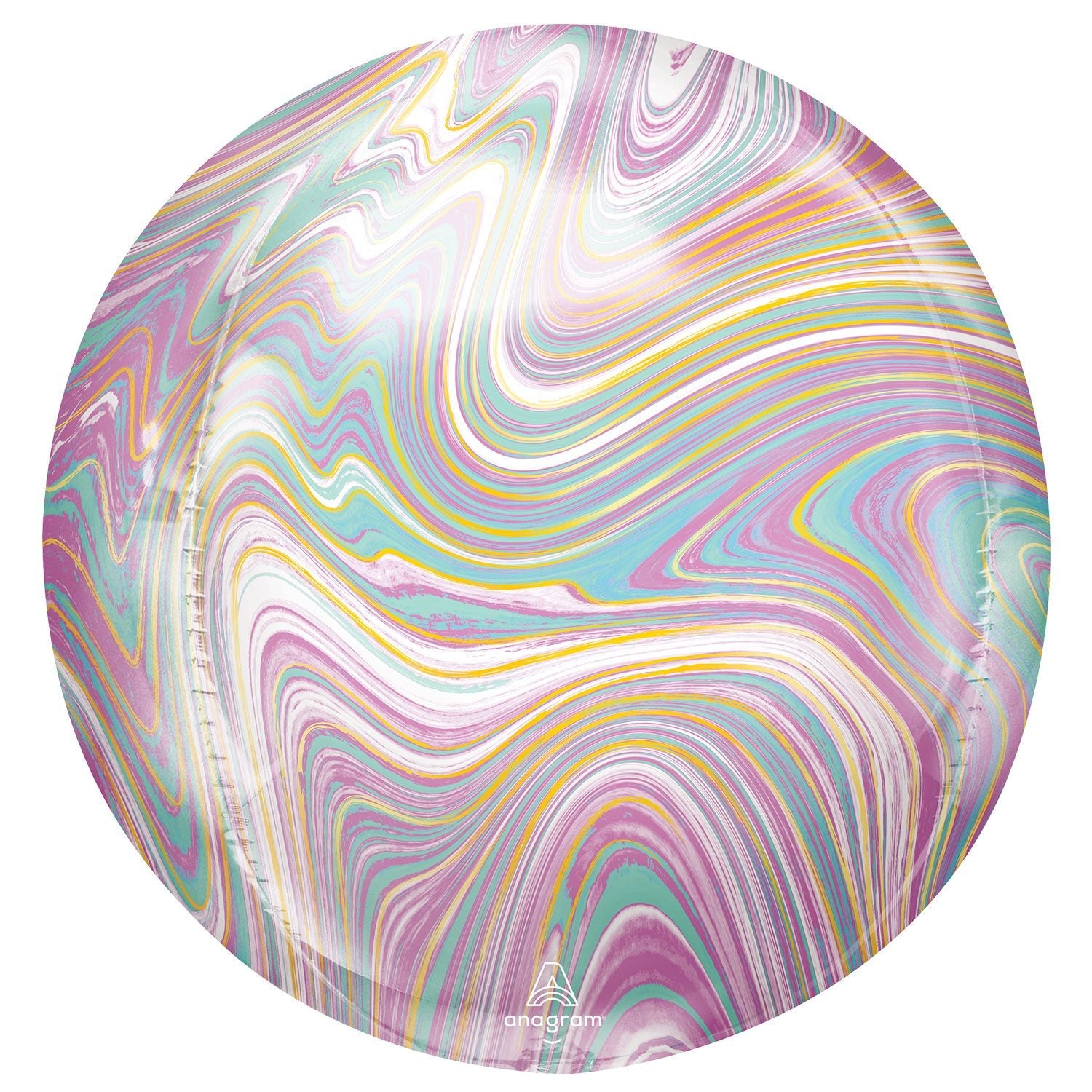 Amscan Anagram 16 inch Pastel Marblez Orbz Foil Balloon 4241701