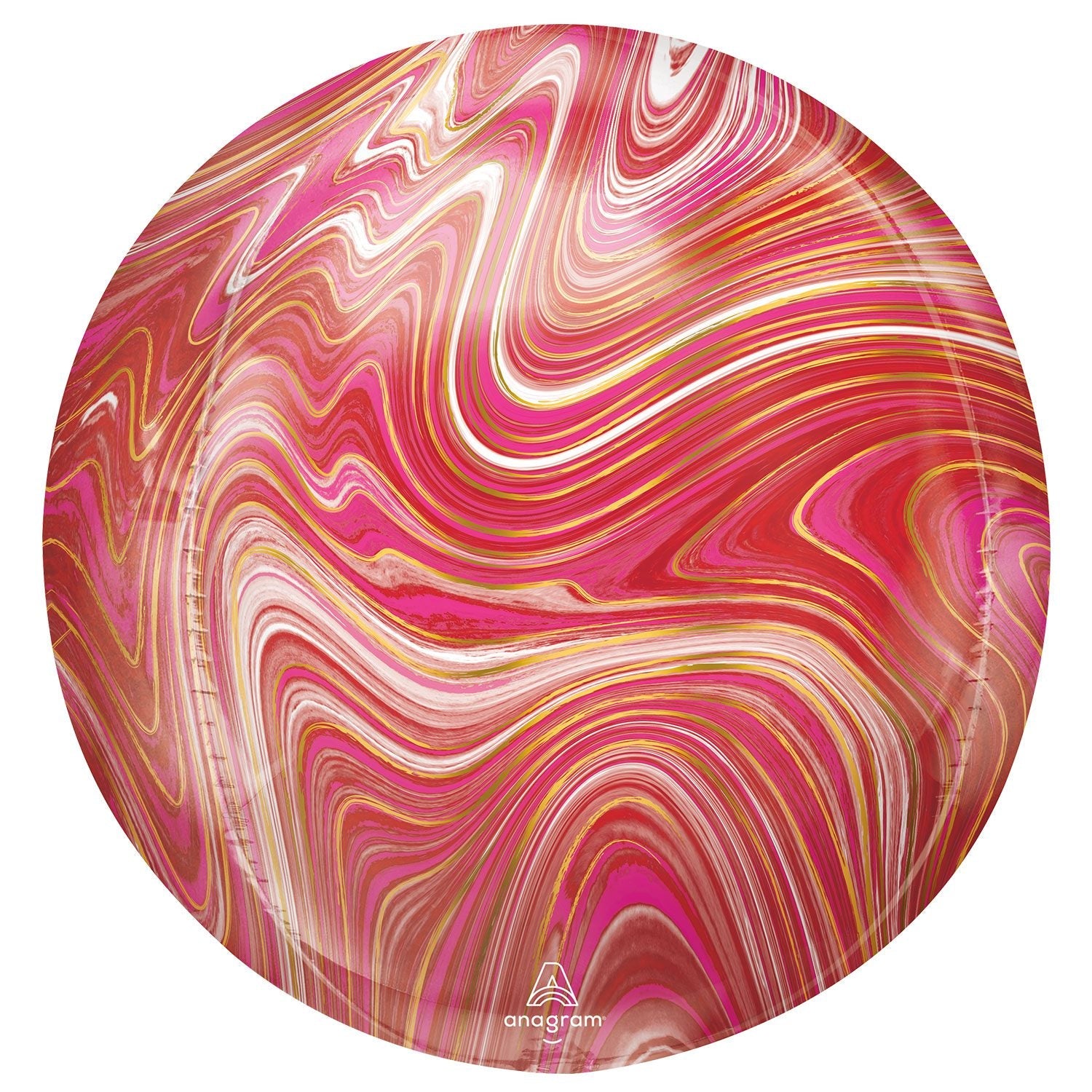 Amscan Anagram 16 inch Red Pink Marblez Orbz Foil Balloon 4241601