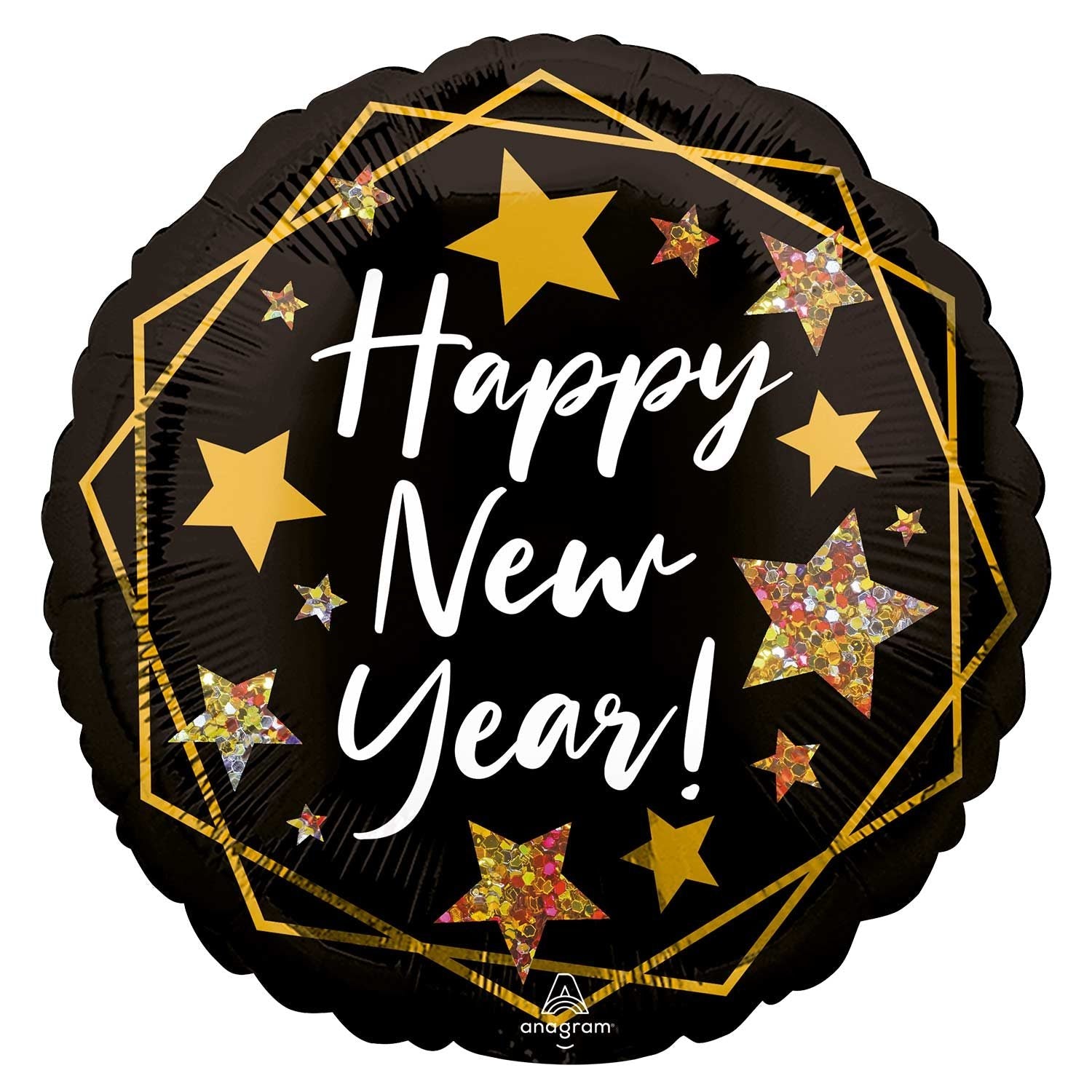 Amscan Happy New Year Gold Sparkle Standard HX Foil Balloon 4336401