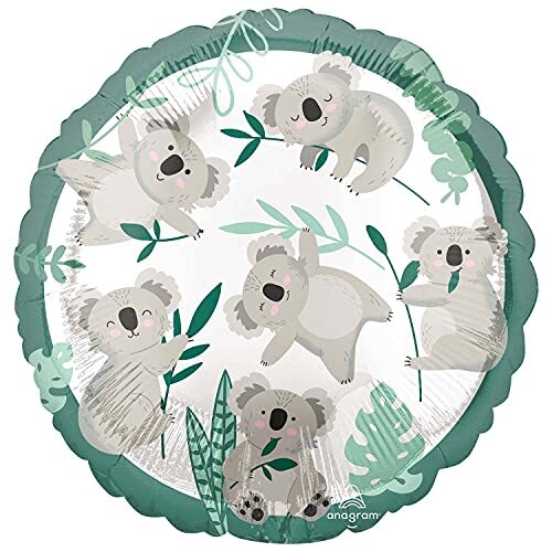 Anagram 18 inch Koala Eucalyptus Round Foil Balloon