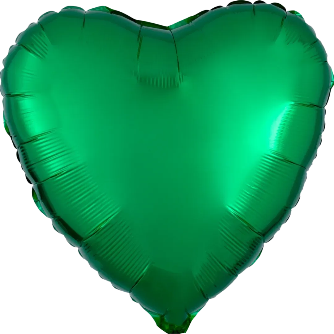 Anagram 18 inch Metallic Green Heart Foil Balloon.webp