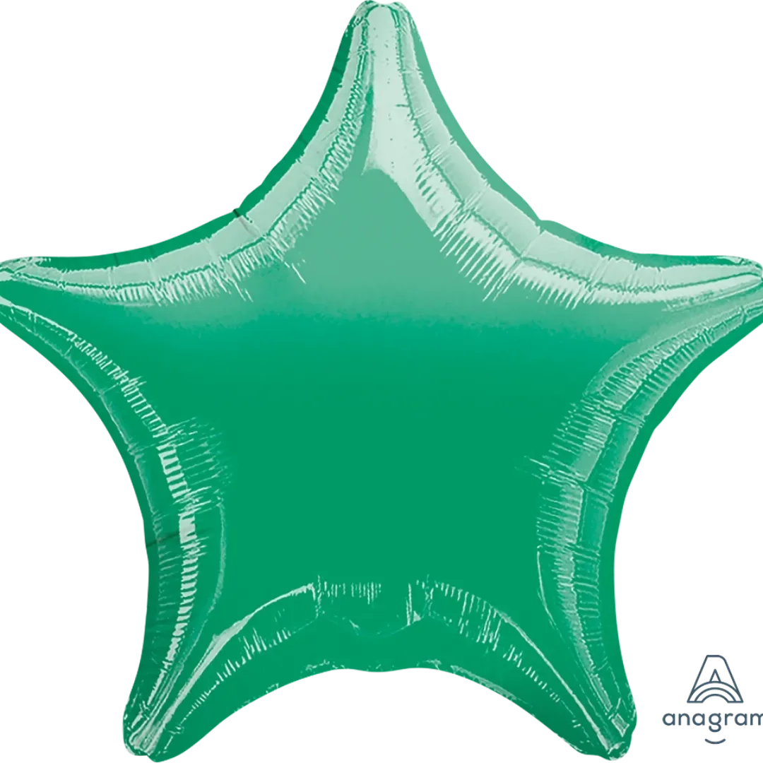 Anagram 18 inch Metallic Green Star Foil Balloon.webp