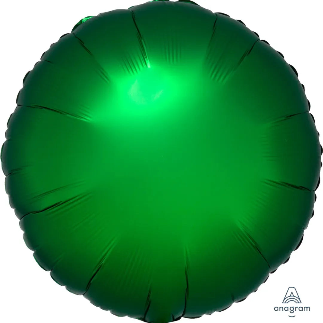 Anagram 18 inch Satin Luxe Emerald Green Circle Foil Balloon.webp