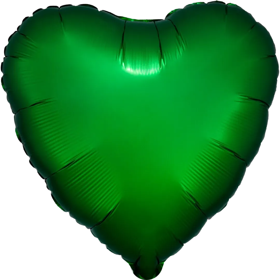 Anagram 18 inch Satin Luxe Emerald Green Heart Foil Balloon.webp