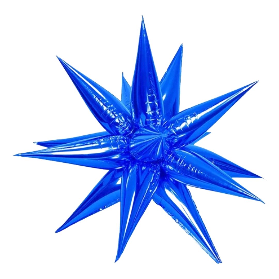 B4U 14 inch 12 point Blue Spikey Starburst Mini Foil Balloon