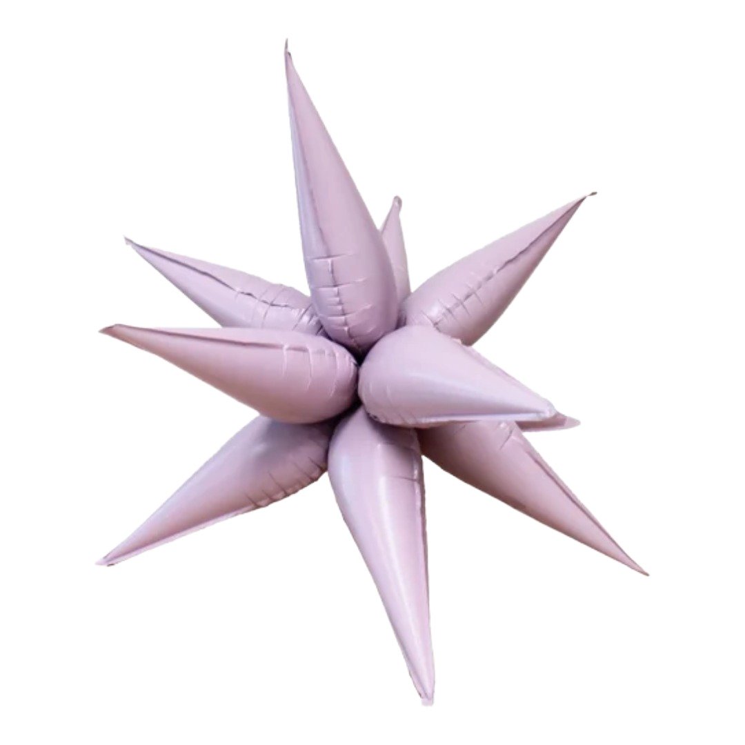 B4U 14 inch 12 point Pale Pink Spikey Starburst Mini Foil Balloon