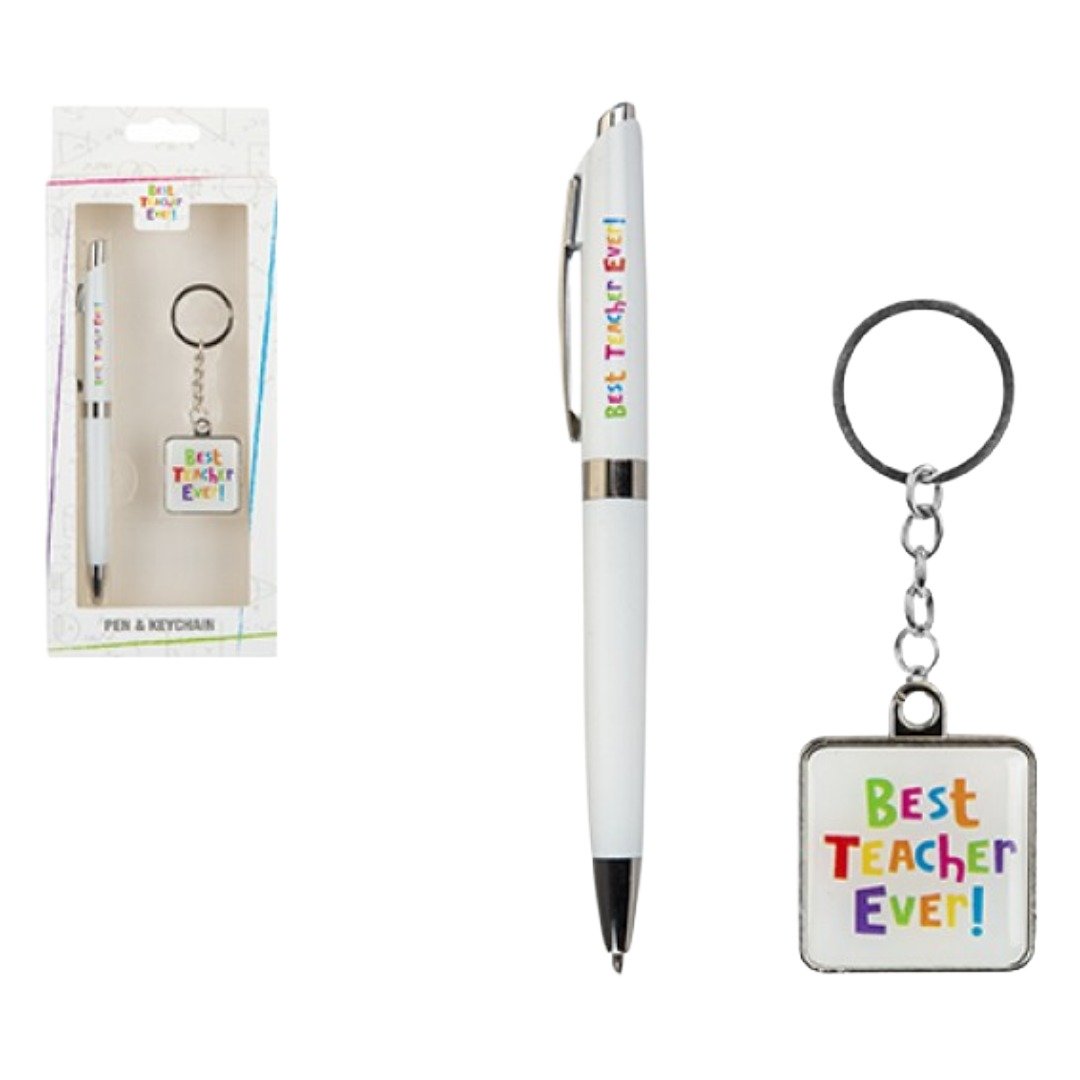 Best Teacher Ever Pen & Keychain Set