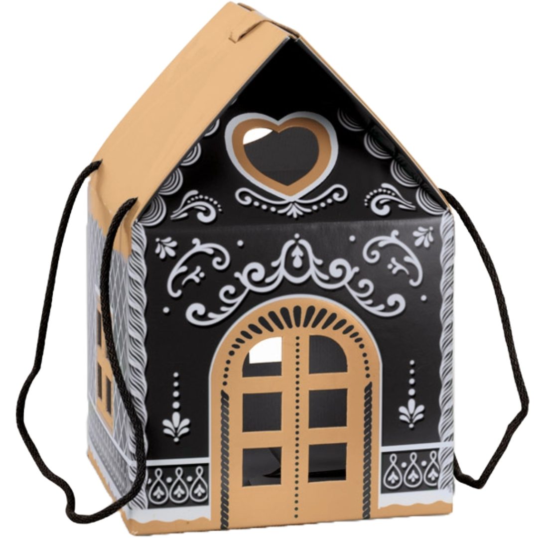 Black Christmas House Snow Roof Gift Box with Handles (Pre Order)